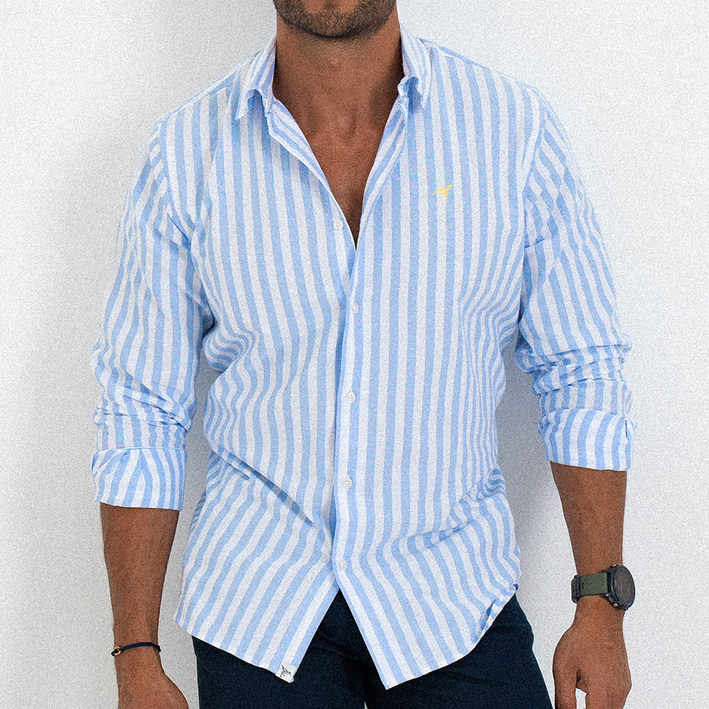 Striped-Pale-Cornflower-Oxford-Shirt